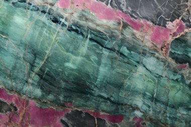 Zoisite tanzanit taşından işlenmiş kolaj mor ve yeşil doku. Pankart, arkaplan veya 3B haritalama için doku