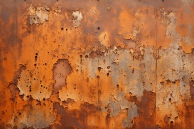 Eski paslı metal duvar yüzey dokusunun işlenmiş kolajı. Pankart, arkaplan veya 3B haritalama için doku