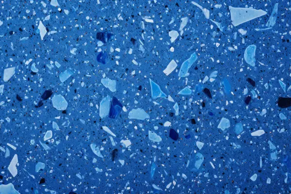 Lacivert terrazzo yüzey dokusunun işlenmiş kolajı. Pankart, arkaplan veya 3B haritalama için doku