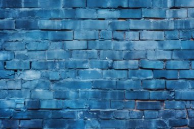 Lacivert tuğla duvar dokusunun işlenmiş kolajı. Pankart, arkaplan veya 3B haritalama için doku