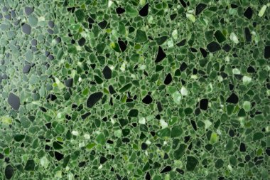 Yeşil terrazzo yüzey dokusunun işlenmiş kolajı. Pankart, arkaplan veya 3B haritalama için doku