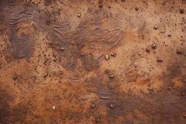 İşlenmiş kolaj eski kuru kahverengi kil yüzey dokusu. Pankart, arkaplan veya 3B haritalama için doku
