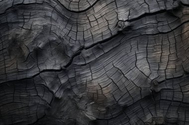 Eski siyah ağaç kabuğu yüzey dokusunun işlenmiş kolajı. Pankart, arkaplan veya 3B haritalama için doku