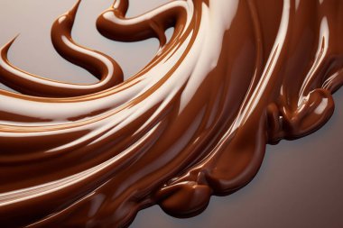 Erimiş çikolata dokusunun işlenmiş kolajı. Pankart, arkaplan veya 3B haritalama için doku