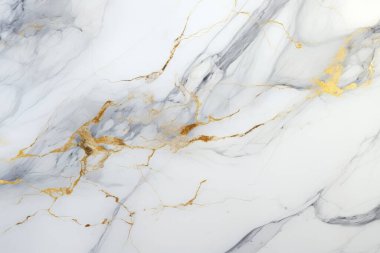 İşlenmiş beyaz ve altın mermer desenli kolaj. Pankart, arkaplan veya 3B haritalama için doku