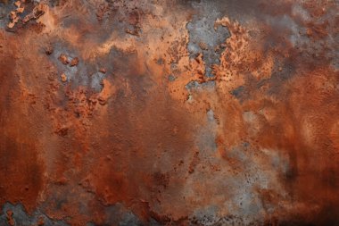 Gündüz vakti paslı metal yaprak dokusunun işlenmiş kolajı. Pankart, arkaplan veya 3B haritalama için doku