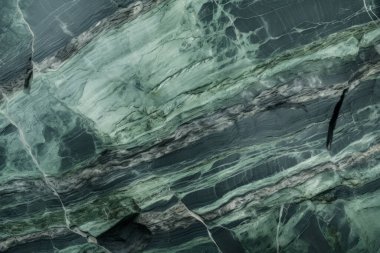 Gündüz vakti zarif yeşil mermer dokusunun işlenmiş kolajı. Pankart, arkaplan veya 3B haritalama için doku