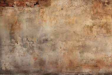 Kirli, kahverengi beton yüzey dokusunun işlenmiş kolajı. Pankart, arkaplan veya 3B haritalama için doku