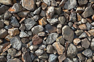 Gri çakıl taşı enkazı fotoğrafı. Yaklaş. Arkaplan veya haritalama için arkaplan dokusu