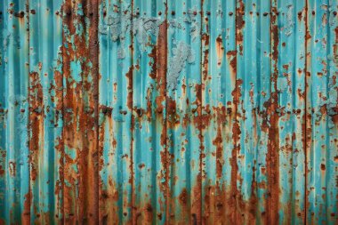Eski endüstriyel metal çitlerin ya da kapıların fotoğrafı. Arkaplan veya haritalama için arkaplan dokusu