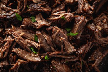 Lezzetli doğranmış bifteğin fotoğrafı. Arkaplan ya da yemek tarifleri için yemek fotoğrafı