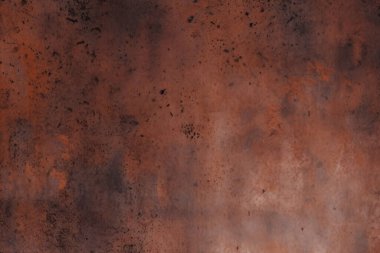 Paslı metal masa yüzey dokusunun işlenmiş kolajı. Pankart, arkaplan veya 3B haritalama için doku