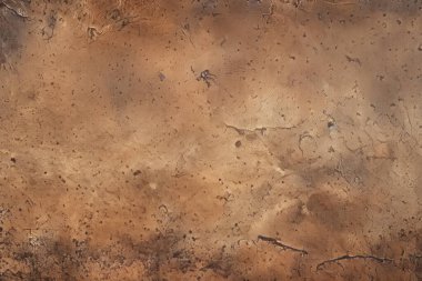 İşlenmiş kolaj eski kuru kahverengi kil yüzey dokusu. Pankart, arkaplan veya 3B haritalama için doku