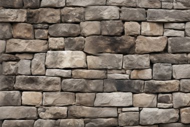 Gündüz vakti eski ortaçağ taş duvar dokusunun işlenmiş kolajı. Pankart, arkaplan veya 3B haritalama için doku