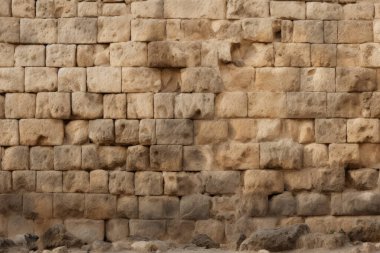 Gündüz vakti eski kum bloğu duvar dokusunun işlenmiş kolajı. Pankart, arkaplan veya 3B haritalama için doku