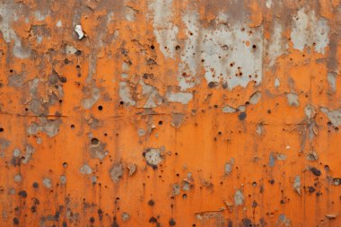 Eski paslı metal duvar yüzey dokusunun işlenmiş kolajı. Pankart, arkaplan veya 3B haritalama için doku