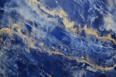 Lüks lacivert mermer desenli işlenmiş kolaj. Pankart, arkaplan veya 3B haritalama için doku