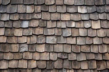 Kırsal ahır çatı kiremitleri yüzey dokusunun işlenmiş kolajı. Pankart, arkaplan veya 3B haritalama için doku