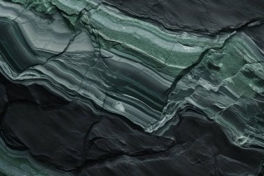 Gündüz vakti zarif yeşil mermer dokusunun işlenmiş kolajı. Pankart, arkaplan veya 3B haritalama için doku