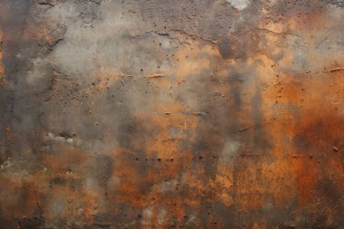 Gündüz vakti paslı metal yaprak dokusunun işlenmiş kolajı. Pankart, arkaplan veya 3B haritalama için doku