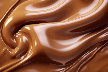 Erimiş çikolata dokusunun işlenmiş kolajı. Pankart, arkaplan veya 3B haritalama için doku