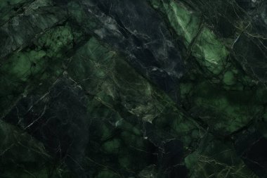 İşlenmiş kolaj, koyu yeşil parlak mermer dokular. Pankart, arkaplan veya 3B haritalama için doku