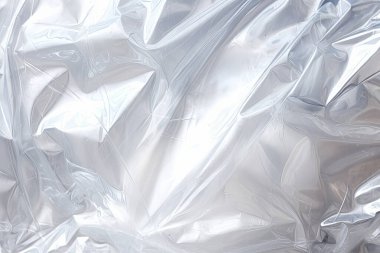 Şeffaf selofan plastik folyo dokusunun işlenmiş kolajı. Pankart, arkaplan veya 3B haritalama için doku