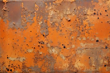 Eski paslı metal duvar yüzey dokusunun işlenmiş kolajı. Pankart, arkaplan veya 3B haritalama için doku