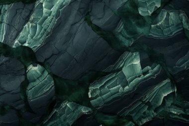 Gündüz vakti zarif yeşil mermer dokusunun işlenmiş kolajı. Pankart, arkaplan veya 3B haritalama için doku
