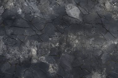 Siyah taş asfalt yüzey dokusunun işlenmiş kolajı. Pankart, arkaplan veya 3B haritalama için doku