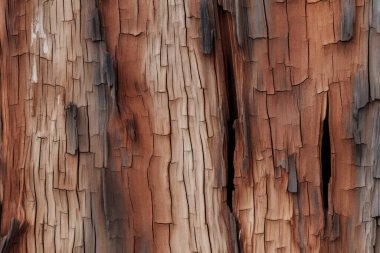 Ahşap kabuk parçalarından oluşan işlenmiş kolaj düz yüzey dokusu. Pankart, arkaplan veya 3B haritalama için doku