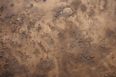 İşlenmiş kolaj eski kuru kahverengi kil yüzey dokusu. Pankart, arkaplan veya 3B haritalama için doku