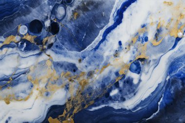 Lüks lacivert mermer desenli işlenmiş kolaj. Pankart, arkaplan veya 3B haritalama için doku