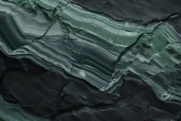 Gündüz vakti zarif yeşil mermer dokusunun işlenmiş kolajı. Pankart, arkaplan veya 3B haritalama için doku