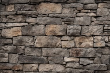 Gündüz vakti eski ortaçağ taş duvar dokusunun işlenmiş kolajı. Pankart, arkaplan veya 3B haritalama için doku