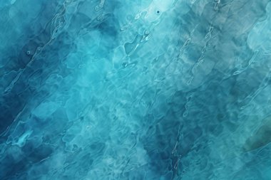 Mavi sakin su yüzeyi dokusunun işlenmiş kolajı. Pankart, arkaplan veya 3B haritalama için doku