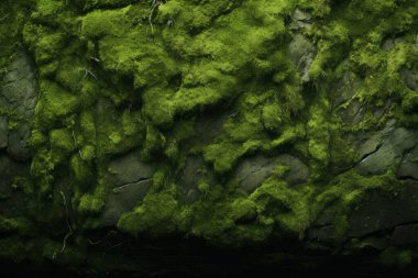 Yosunlu orman yüzey dokusunun işlenmiş kolajı. Pankart, arkaplan veya 3B haritalama için doku