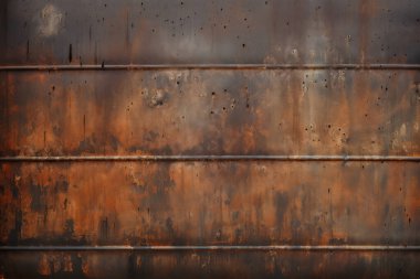 Gündüz vakti paslı metal yaprak dokusunun işlenmiş kolajı. Pankart, arkaplan veya 3B haritalama için doku