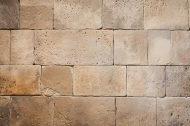 Antik sarı blok duvar dokusunun işlenmiş kolajı. Pankart, arkaplan veya 3B haritalama için doku