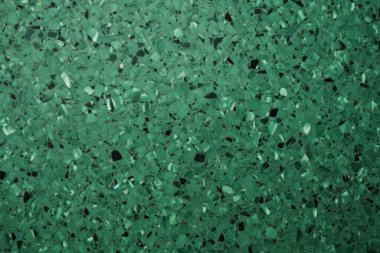 Yeşil terrazzo yüzey dokusunun işlenmiş kolajı. Pankart, arkaplan veya 3B haritalama için doku