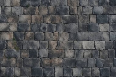 Eski Avrupa kaldırım taşı dokusunun işlenmiş kolajı. Pankart, arkaplan veya 3B haritalama için doku