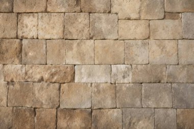 Antik sarı blok duvar dokusunun işlenmiş kolajı. Pankart, arkaplan veya 3B haritalama için doku