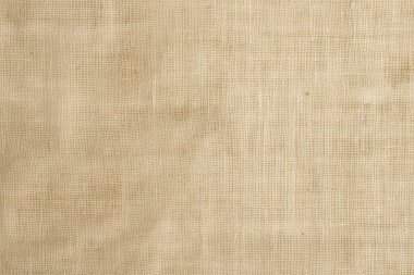 Eski sarı tuval kumaş dokusunun işlenmiş kolajı. Pankart, arkaplan veya 3B haritalama için doku