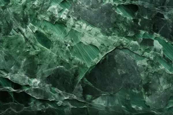 Gündüz vakti zarif yeşil mermer dokusunun işlenmiş kolajı. Pankart, arkaplan veya 3B haritalama için doku
