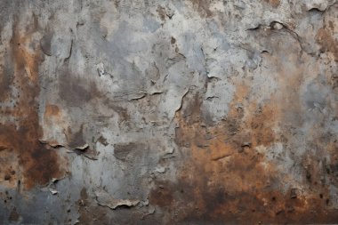 Gündüz vakti paslı metal yaprak dokusunun işlenmiş kolajı. Pankart, arkaplan veya 3B haritalama için doku