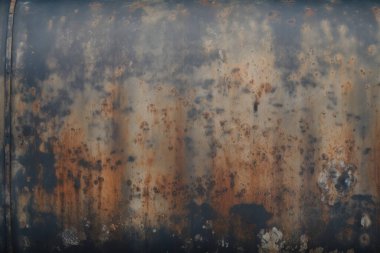 Gündüz vakti paslı metal yaprak dokusunun işlenmiş kolajı. Pankart, arkaplan veya 3B haritalama için doku