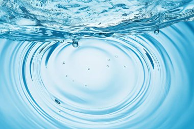 Temiz mavi su dokusunun işlenmiş kolajı. Pankart, arkaplan veya 3B haritalama için doku