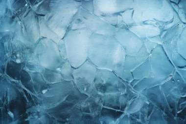İşlenmiş mavi soğuk kırılan buz yüzeyi dokusu kolajı. Pankart, arkaplan veya 3B haritalama için doku
