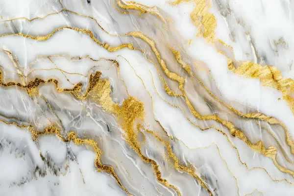 Altın damarlı kusursuz beyaz mermer desenli fotoğraf. Arkaplan veya haritalama için arkaplan dokusu