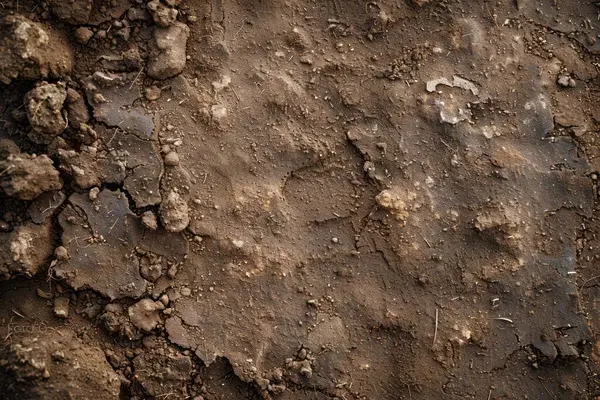 Kahverengi toprak yüzeyi fotoğrafı. Yakın çekim. Arkaplan veya haritalama için arkaplan dokusu